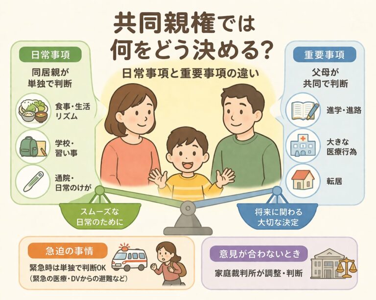 ㉞　共同親権では何をどう決める？日常事項と重要事項の違い｜【離婚と子ども】藤沢市の行政書士